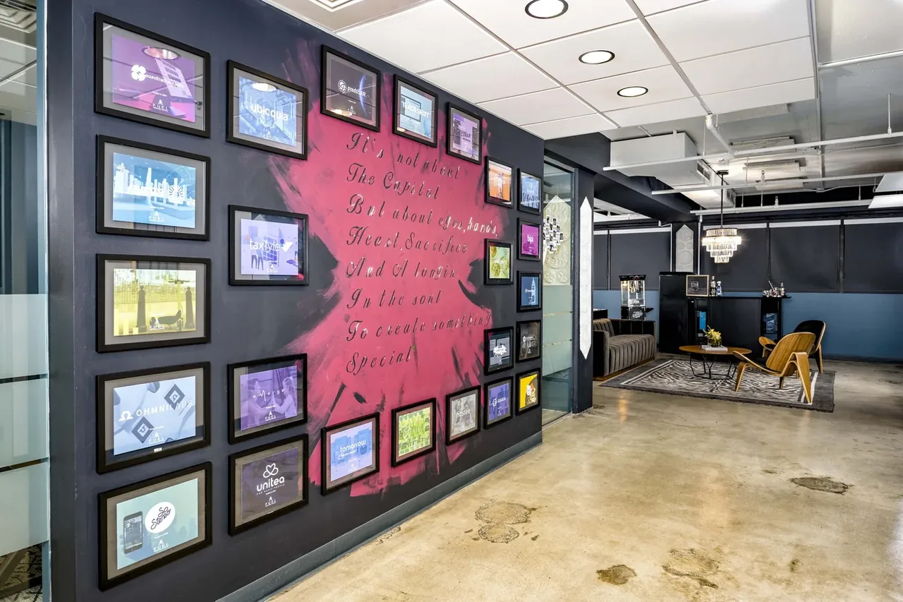 The early portfolio wall inside Fuel Venture Capital’s Miami office