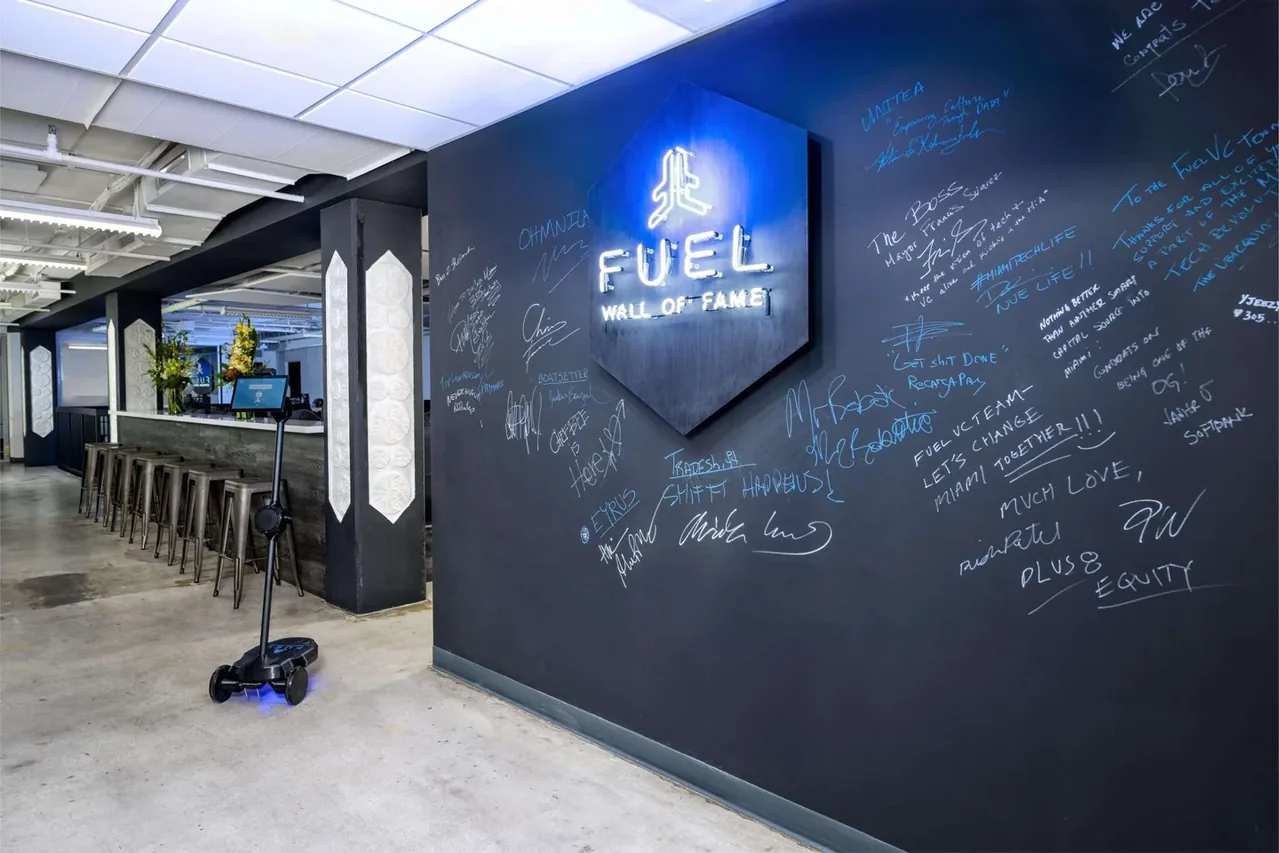 Fuel’s illuminated Wall of Fame and office gathering space